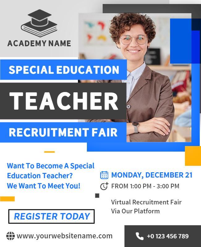 Special Education Teacher Recruitment Fair Flyer Template