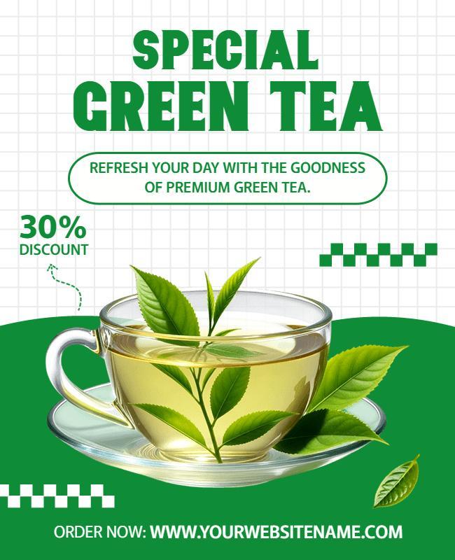 Special Green Tea Promotional Poster Template