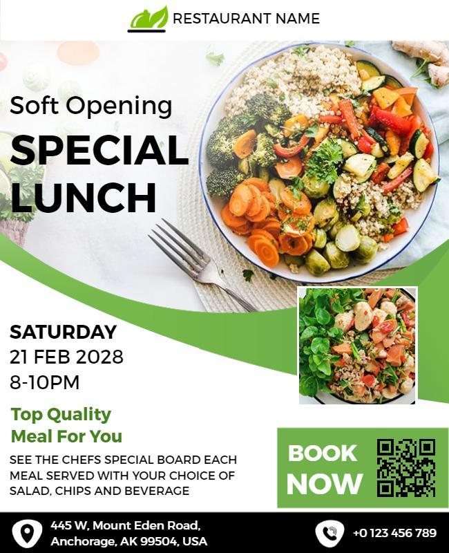 Special Lunch Event Flyer for Restaurant Opening Template