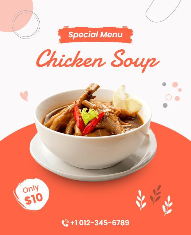 Special Menu Chicken Soup Promotion Flyer Template