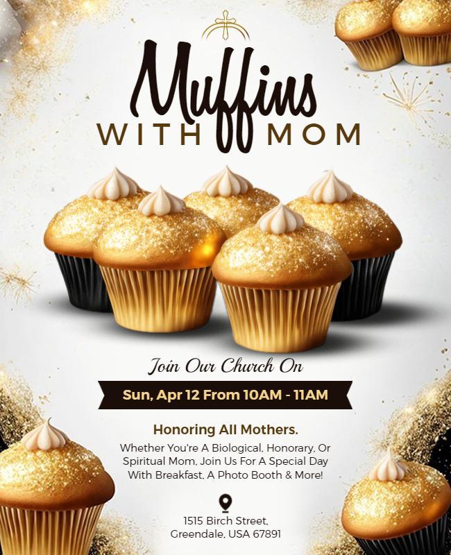 Special Muffins with Mom Community Event Flyer Template