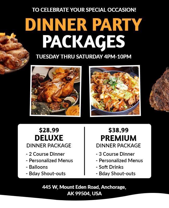 Special Occasion Dinner Party Flyer Template