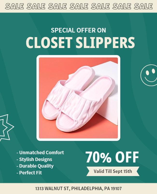 Special Offer Closet Slippers Sale Flyer Template