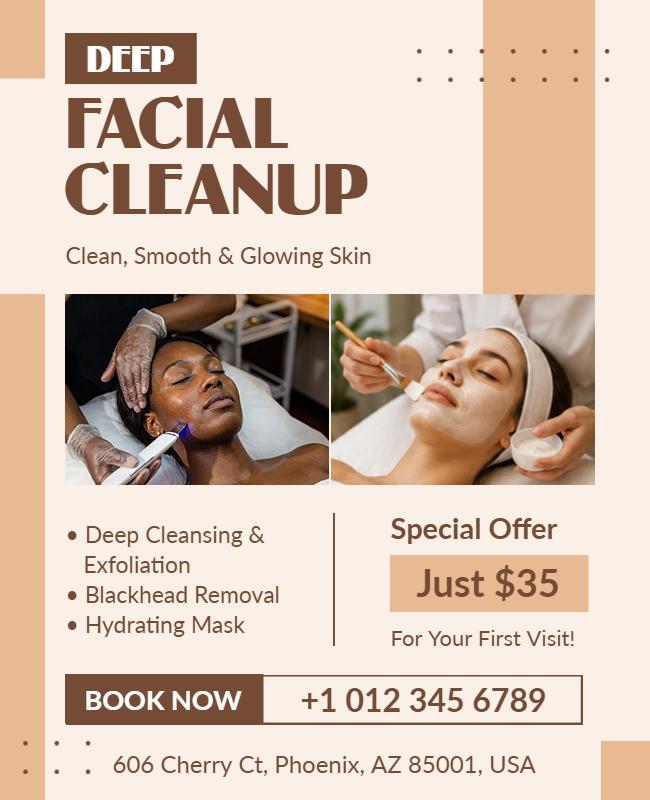 Special Offer Facial Cleanup Flyer Template