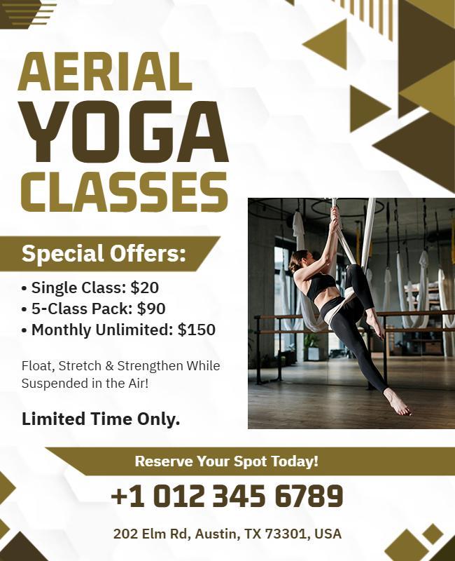 Special Offers for Aerial Yoga Classes Flyer Template