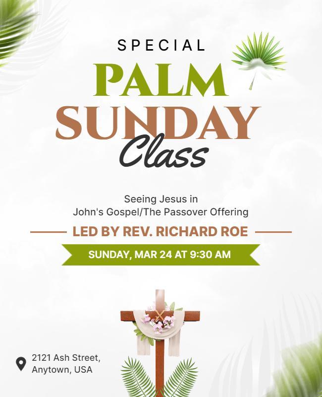 Special Palm Sunday Class Flyer Template