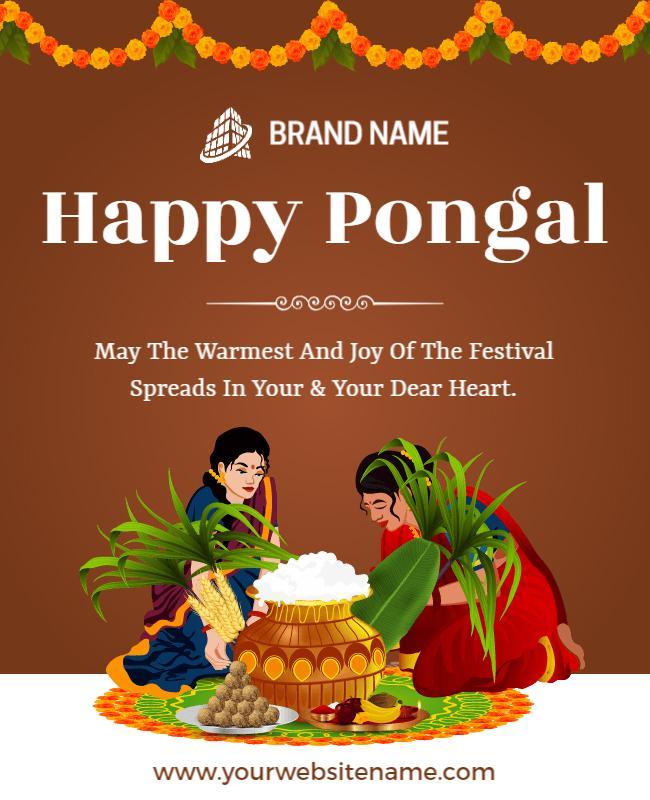 Cultural Colorful Pongal Festival Celebration Flyer Template