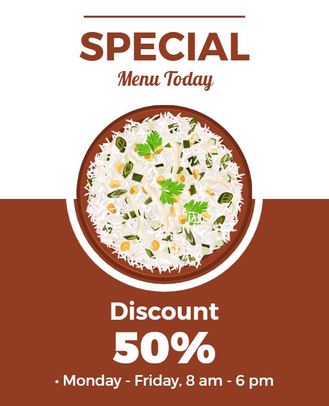 Special Restaurant Discount Offer Flyer Template