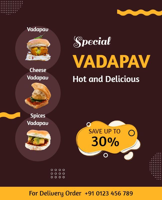 Special Vadapav Promotion Flyer Template