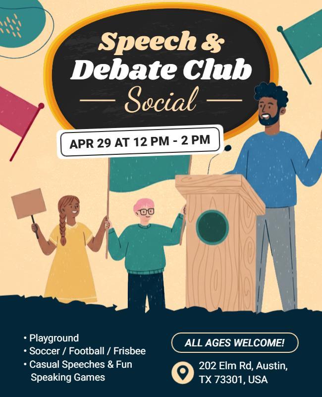 Speech and Debate Club Social Event Flyer Template