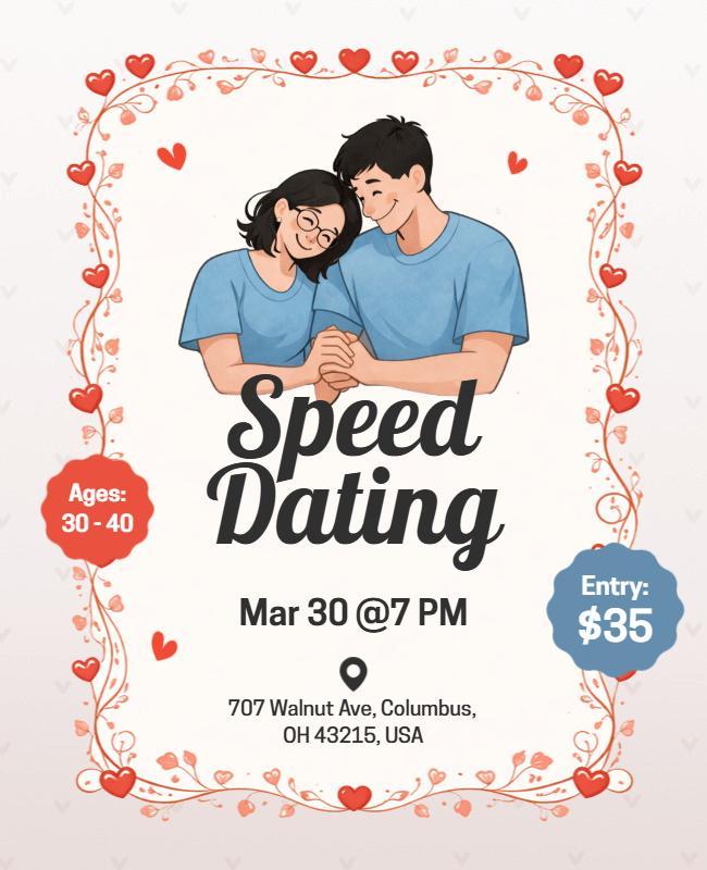 Speed Dating Event Poster Template