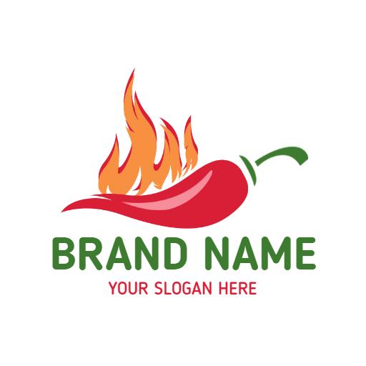 Spicy Red Chili With Flames Embodying Bold Flavors Logo Template