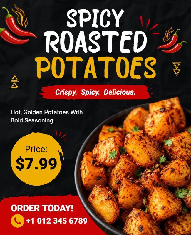 Spicy Roasted Potatoes Promotional Flyer Template