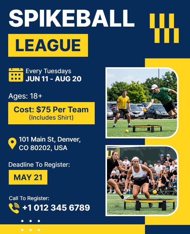 Spikeball League Event Flyer Template