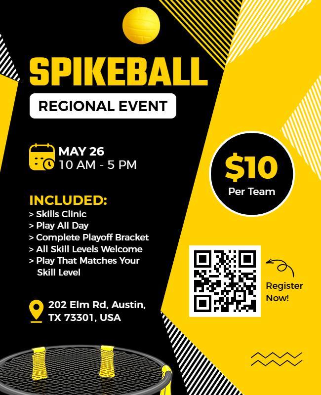 Spikeball Regional Event Flyer Template
