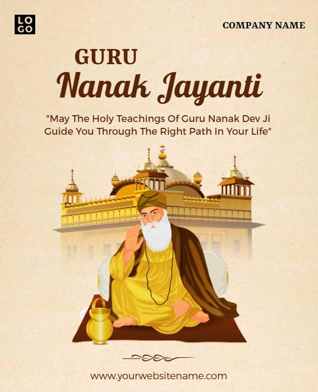 Spiritual Celebration of Guru Nanak Jayanti Poster Template