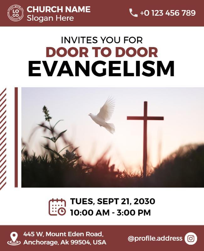 Spiritual Community Door to Door Evangelism Poster Template