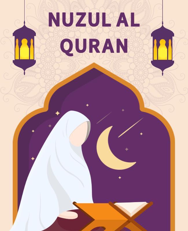 Spiritual Ethereal Nuzul Al Quran Celebration Poster Template