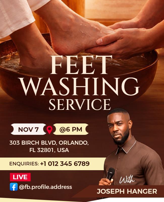 Spiritual Foot Washing Event Poster Template