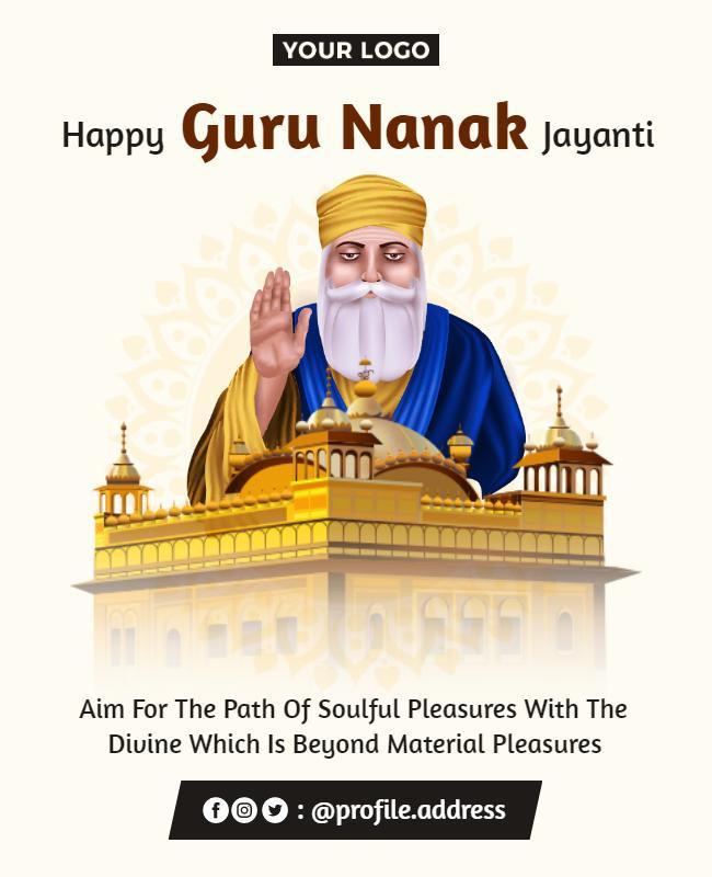 Spiritual Guru Nanak Jayanti Celebration Poster Template