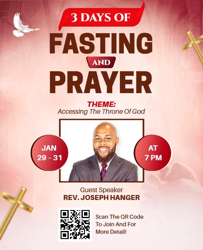 Spiritual Lantern Background for Fasting and Prayer Flyer Template