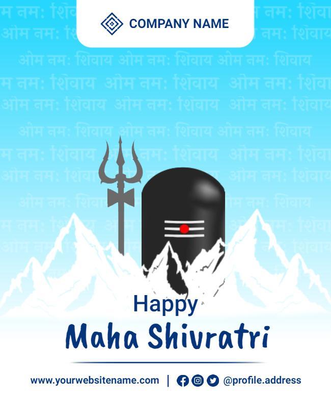 Spiritual Mountain Theme for Maha Shivaratri Celebration Poster Template