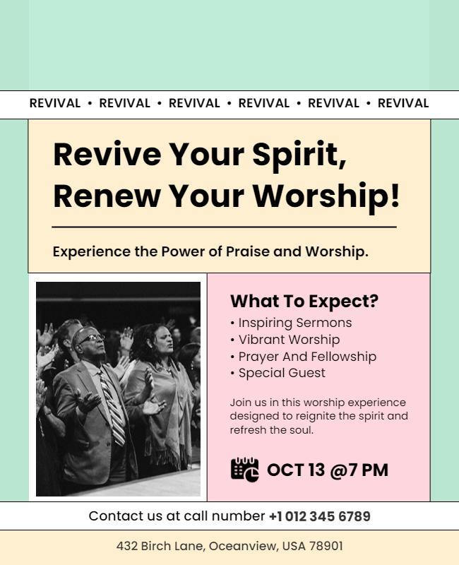 Spiritual Renewal Worship Event Flyer Template