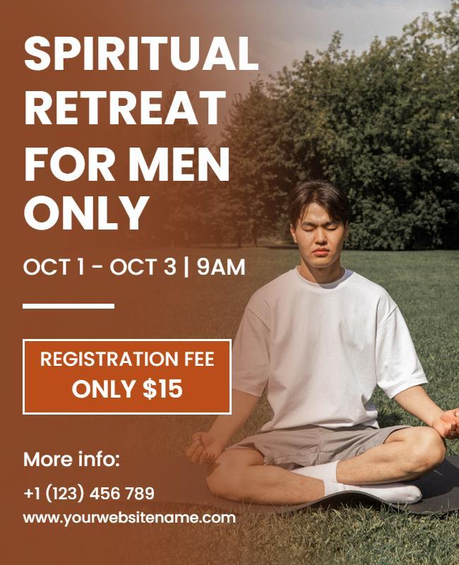 Spiritual Retreat for Men Event Flyer Template