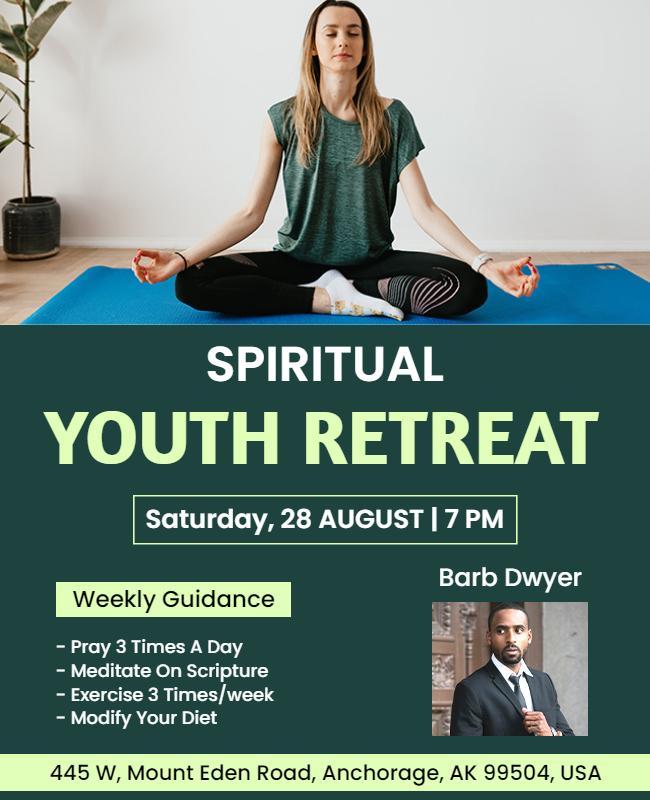 Spiritual Youth Retreat Event Flyer Template