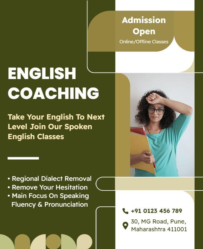 Spoken English Coaching Classes Flyer Template