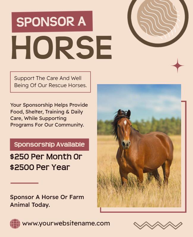 Sponsor a Horse Campaign Flyer Template