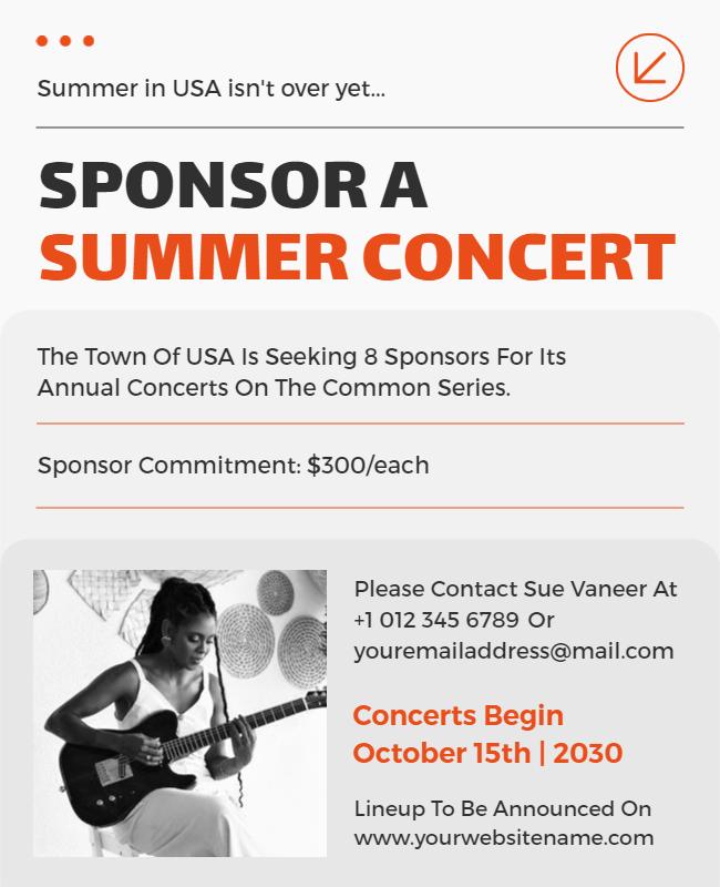 Sponsor a Summer Concert Event Flyer Template