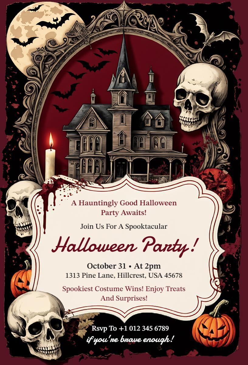 Spooktacular Costume Halloween Celebration Invitation Template