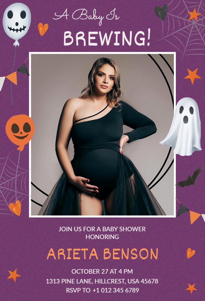 Spooktacular Halloween Baby Shower Celebration Invitation Template