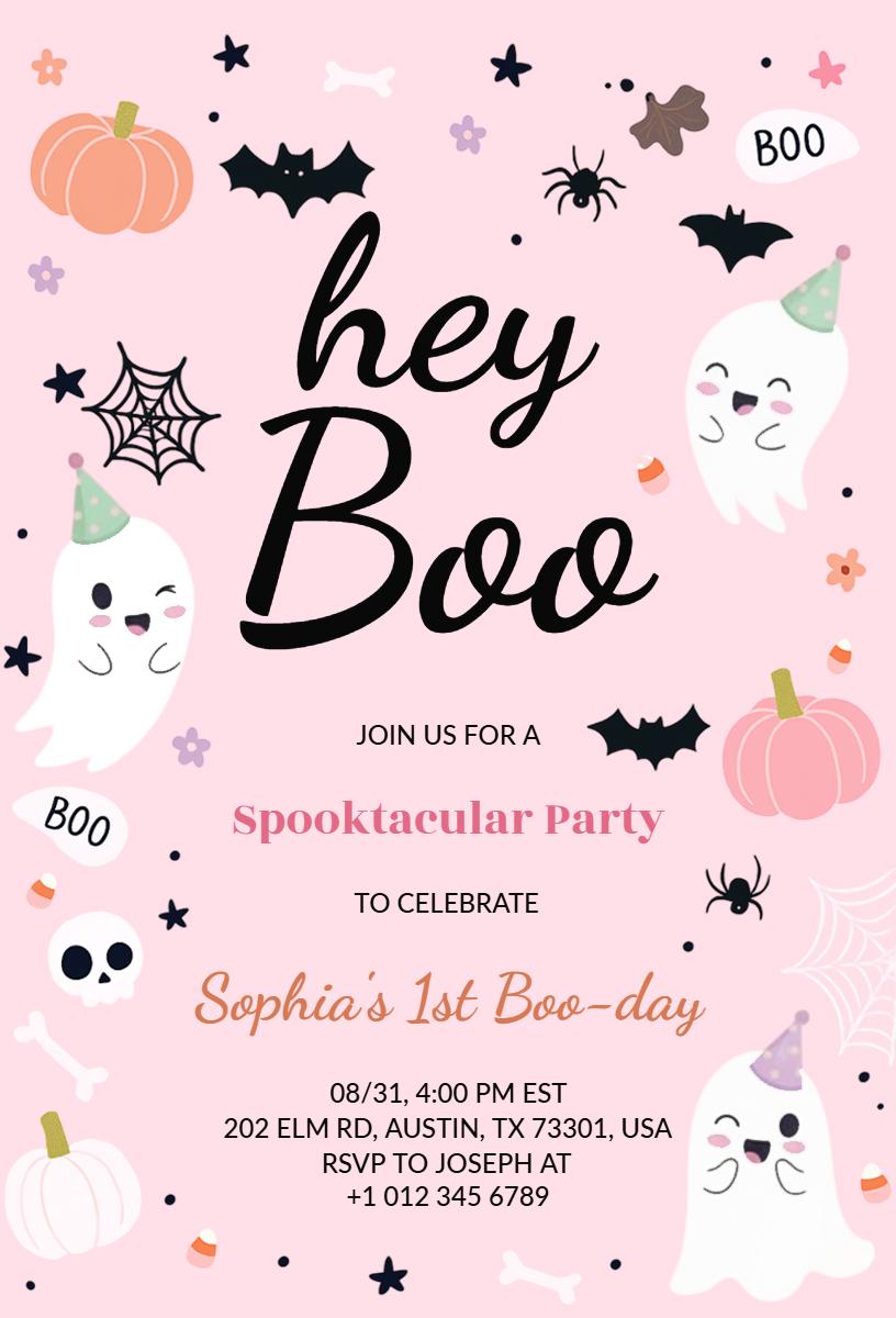 Spooktacular Halloween Birthday Celebration Invitation Template