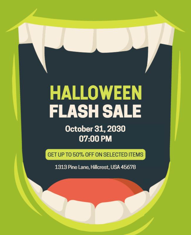 Spooktacular Halloween Flash Sale Event Poster Template