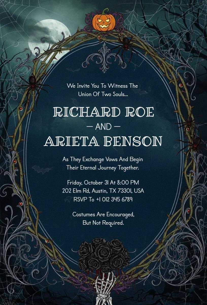 Spooktacular Halloween Wedding Celebration Invitation Template