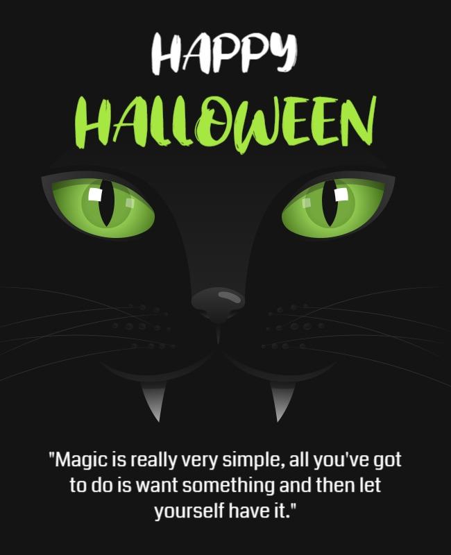 Spooky Black Cat Themed Halloween Celebration Poster Template