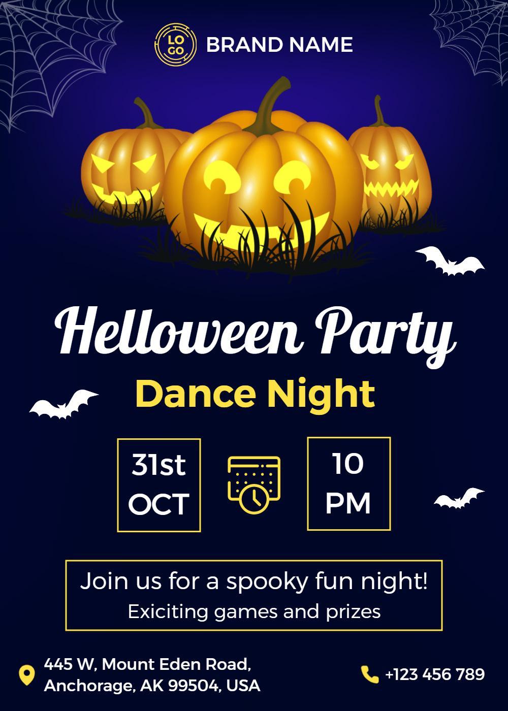 Spooky Dance Night Halloween Party Invitation Template