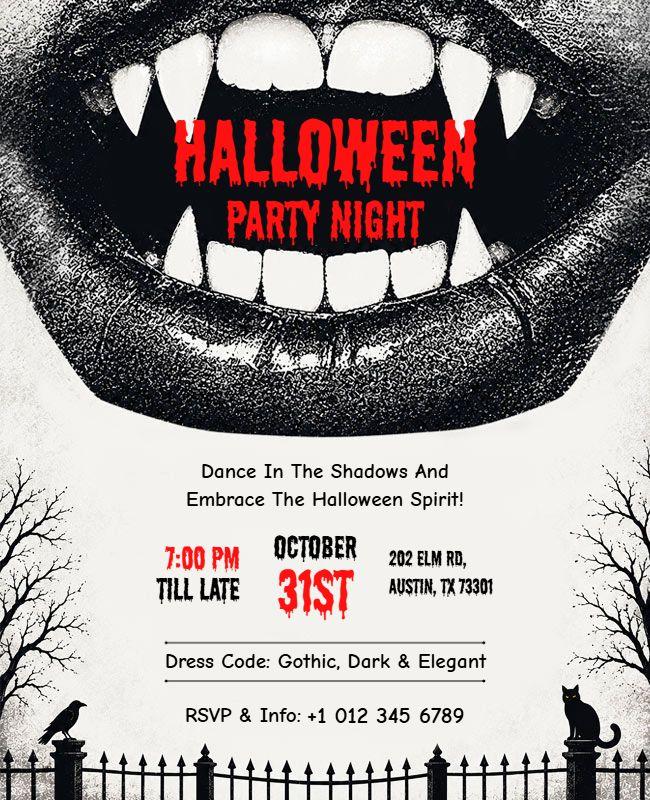 Spooky Gothic Halloween Celebration Event Flyer Template