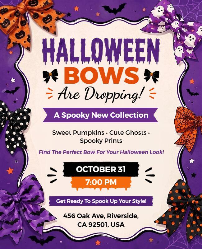Spooky Halloween Bows Promotion Flyer Template