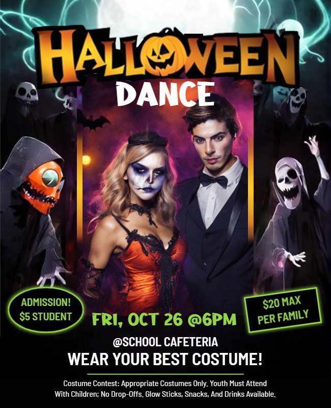 Spooky Halloween Dance Event Flyer Template