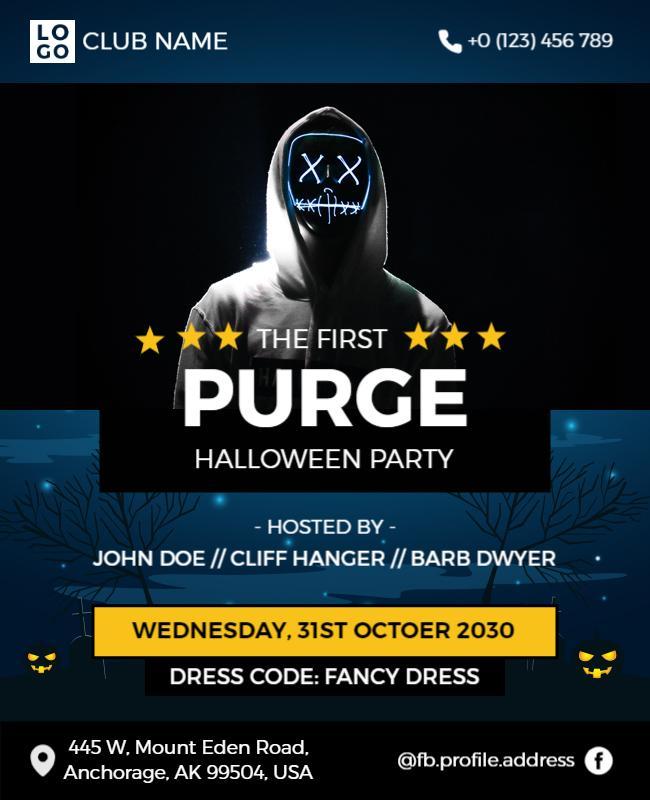 Spooky Halloween Nightclub Party Flyer Template