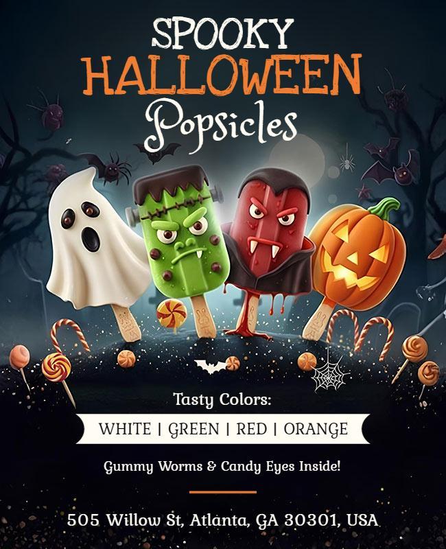 Spooky Halloween Popsicles Promotional Flyer Template