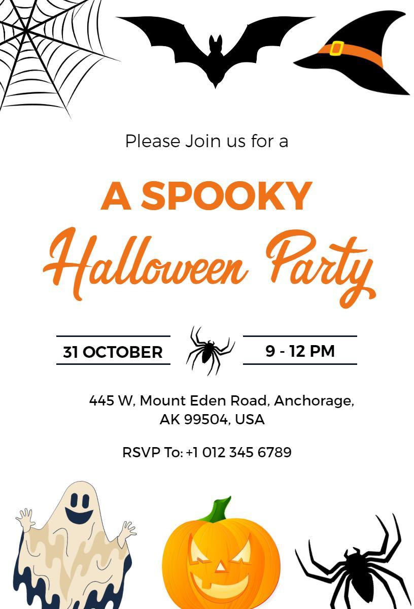 Spooky Halloween Themed Costume Party Invitation Template