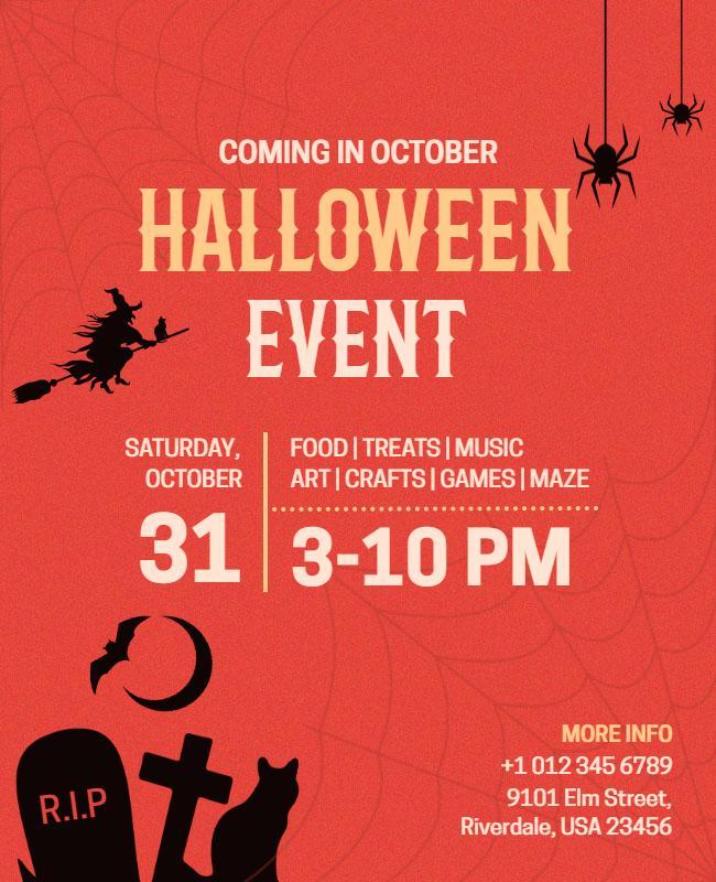 Spooky Halloween Themed Event Celebration Poster Template