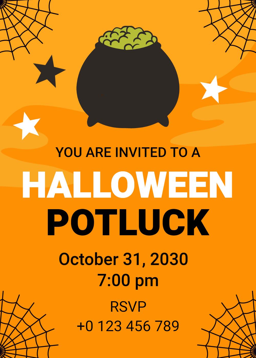 Spooky Halloween Themed Potluck Gathering Invitation Template