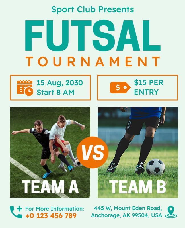 Sport Club Futsal Tournament Flyer Template