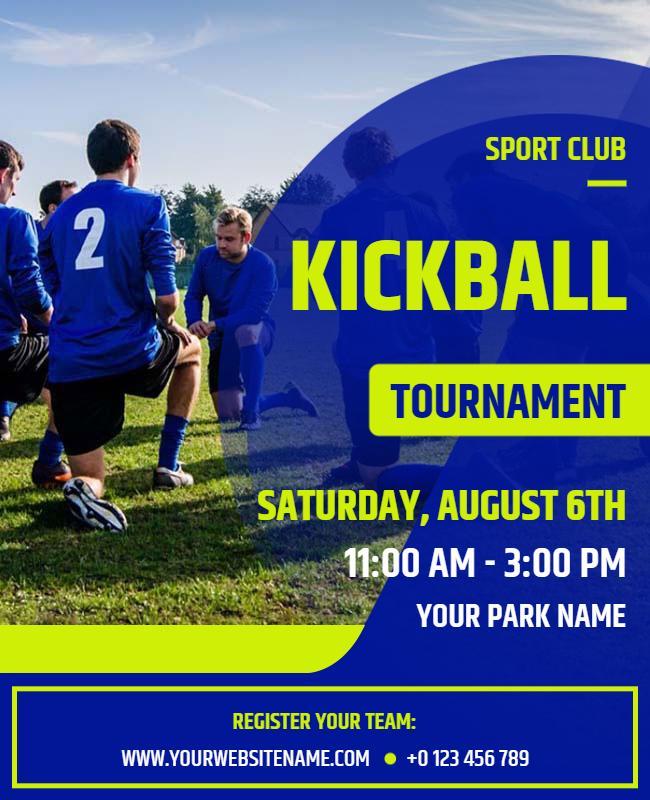 Sport Club Kickball Tournament Flyer Template