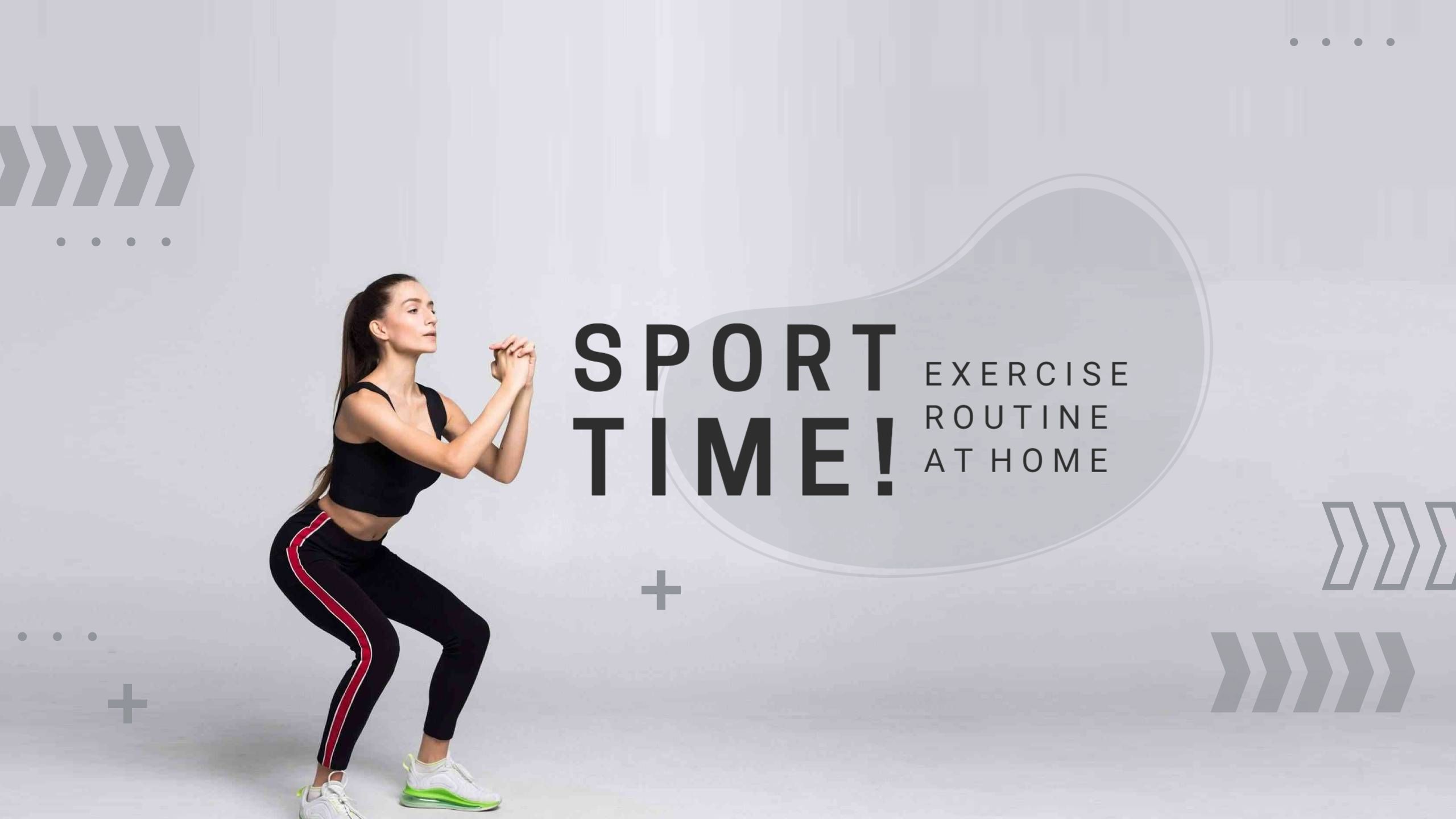 Sport Time with At-Home Exercise Routine YouTube Banner Template